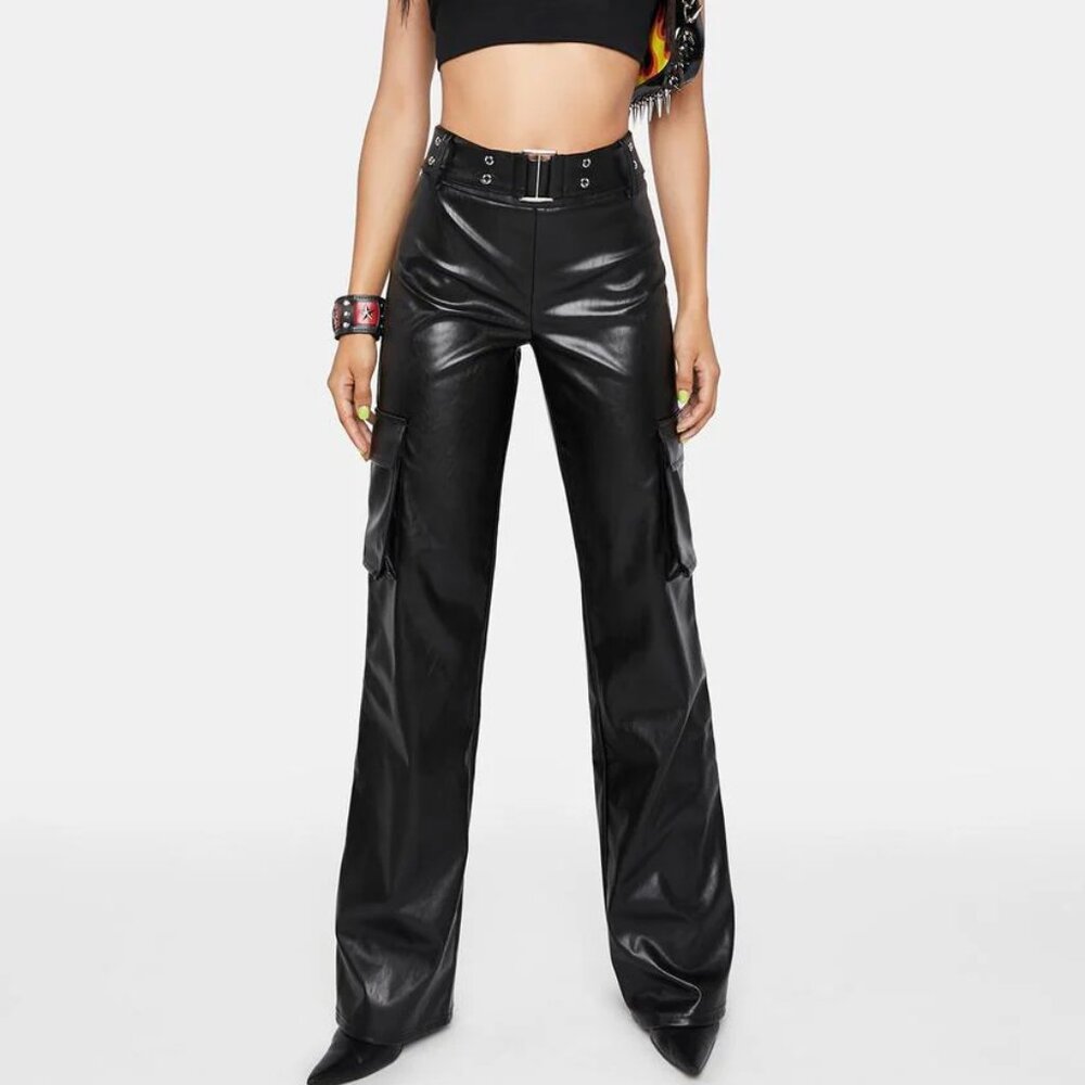 Down Low Business Vegan Leather Pants - Size Medium